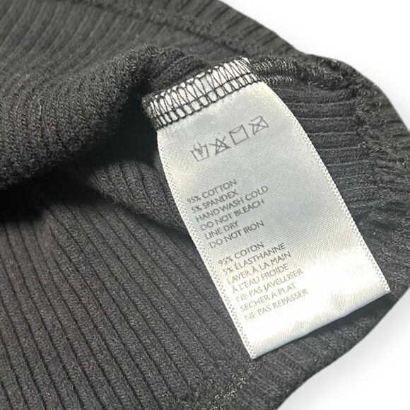 URBAN OUTFITTERS Women’s Black Ribbed One-Shoulder Cropped Tank Top Size Large - Picture 4 of 5